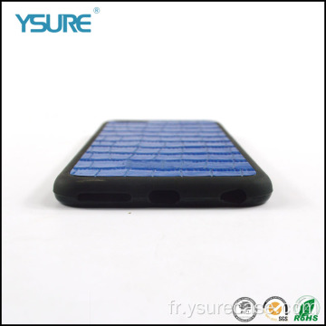 NOUVEAU Étui en cuir Crocodile Blue pour iPhone 13